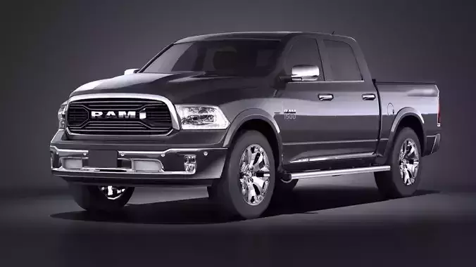 HQ LowPoly Dodge RAM 1500 Laramie Limited 2015 VRAY 3D model