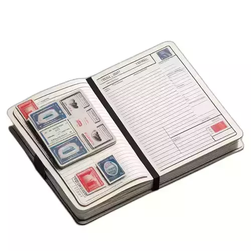 Vintage Philately Journal with Stamps Low-poly 3D model