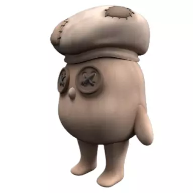 The Little Baker Dark Stylized 3D Character Free low-poly 3D model_1