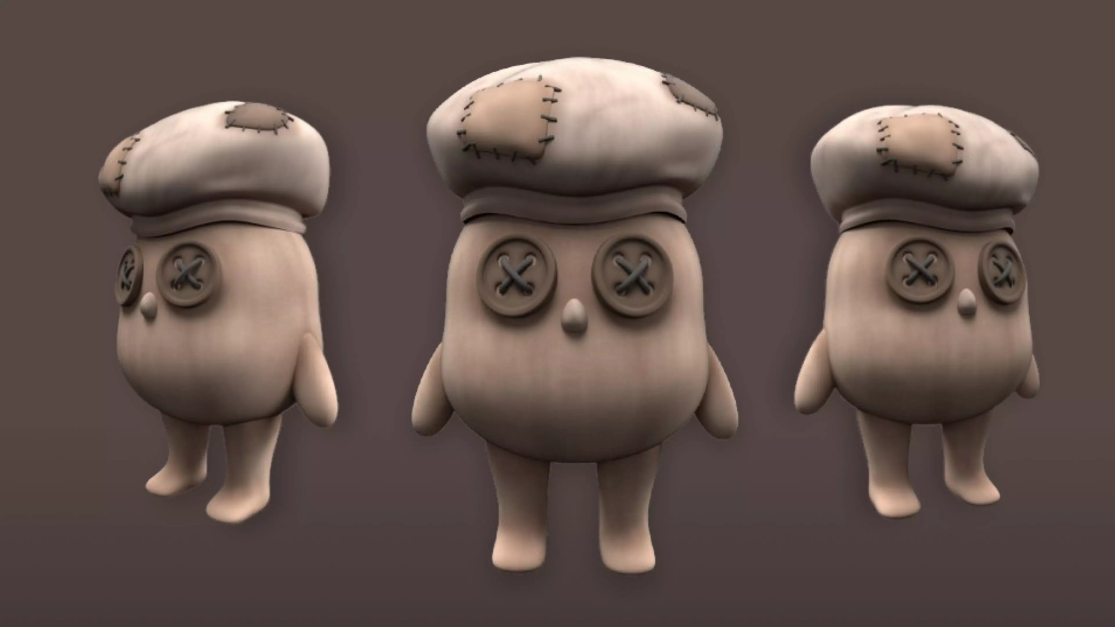 The Little Baker Dark Stylized 3D Character Free low-poly 3D model_0