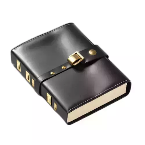 Black Leather Journal Gold Clasp