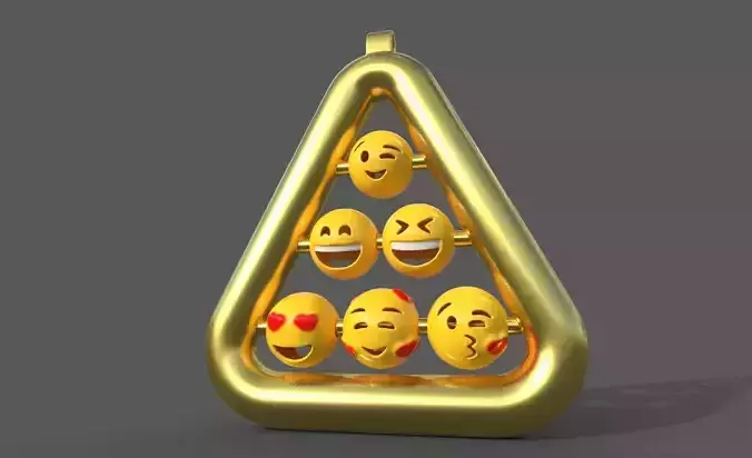 Rotating Emoji Keychain 3D Printable 