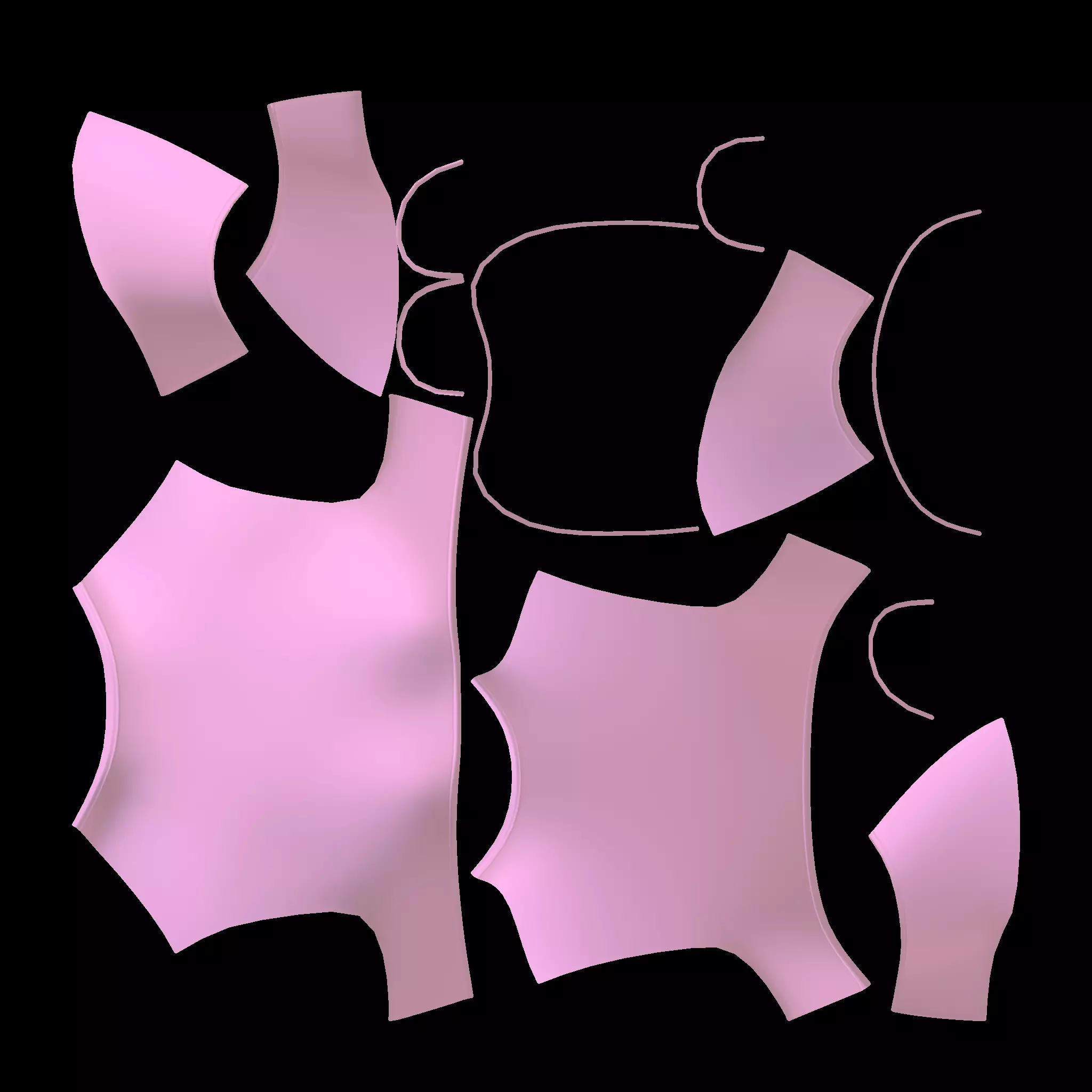 Coquette Outift Top Skirt and Corset rigged for Second Life 3D model_4