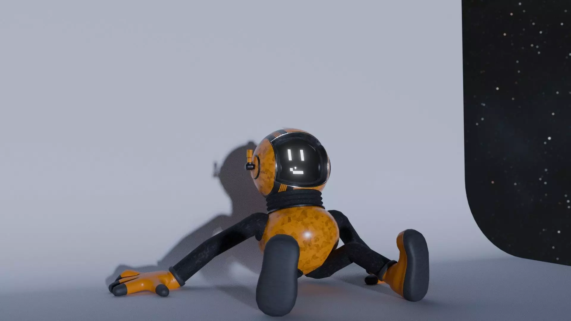 3D Lunar Space Robot Cartoon Low-poly 3D model_1