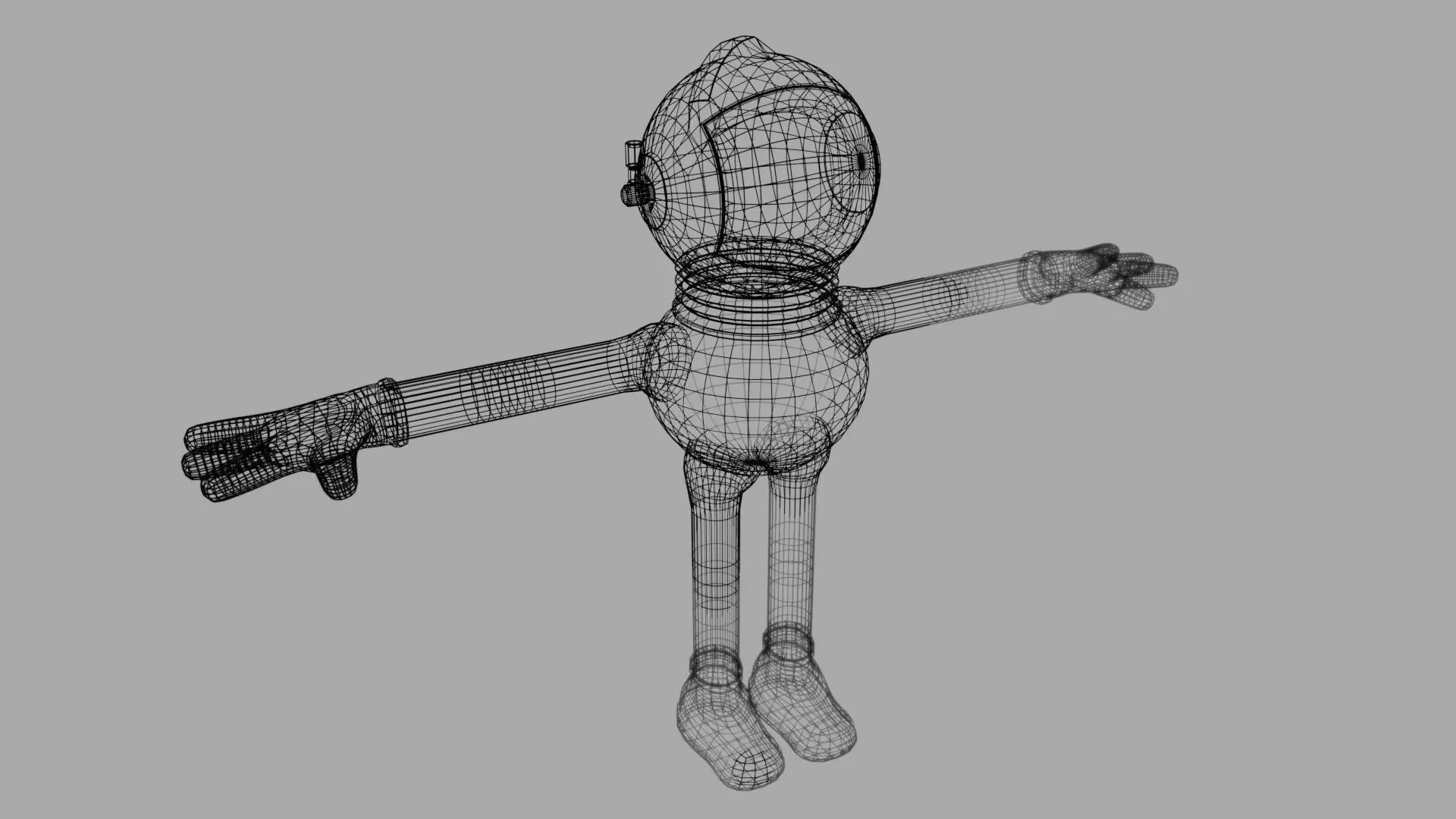 3D Lunar Space Robot Cartoon Low-poly 3D model_6