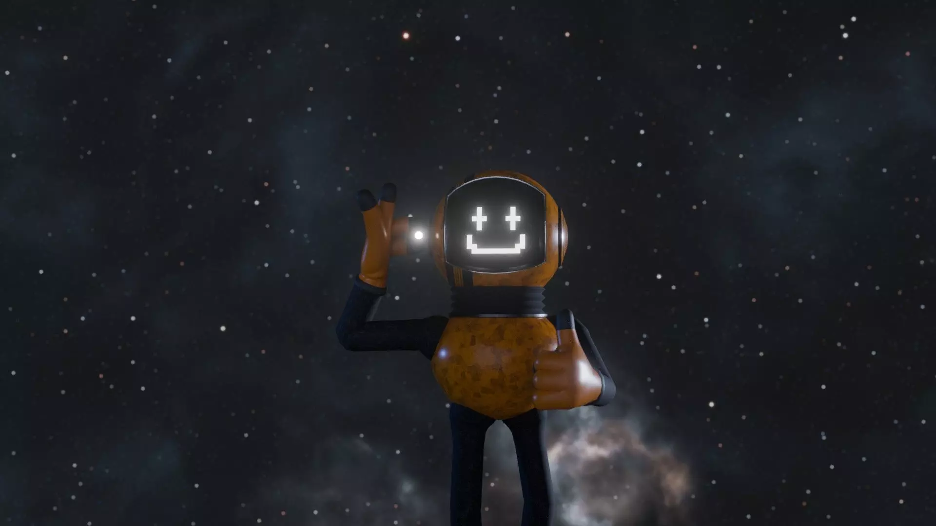 3D Lunar Space Robot Cartoon Low-poly 3D model_3