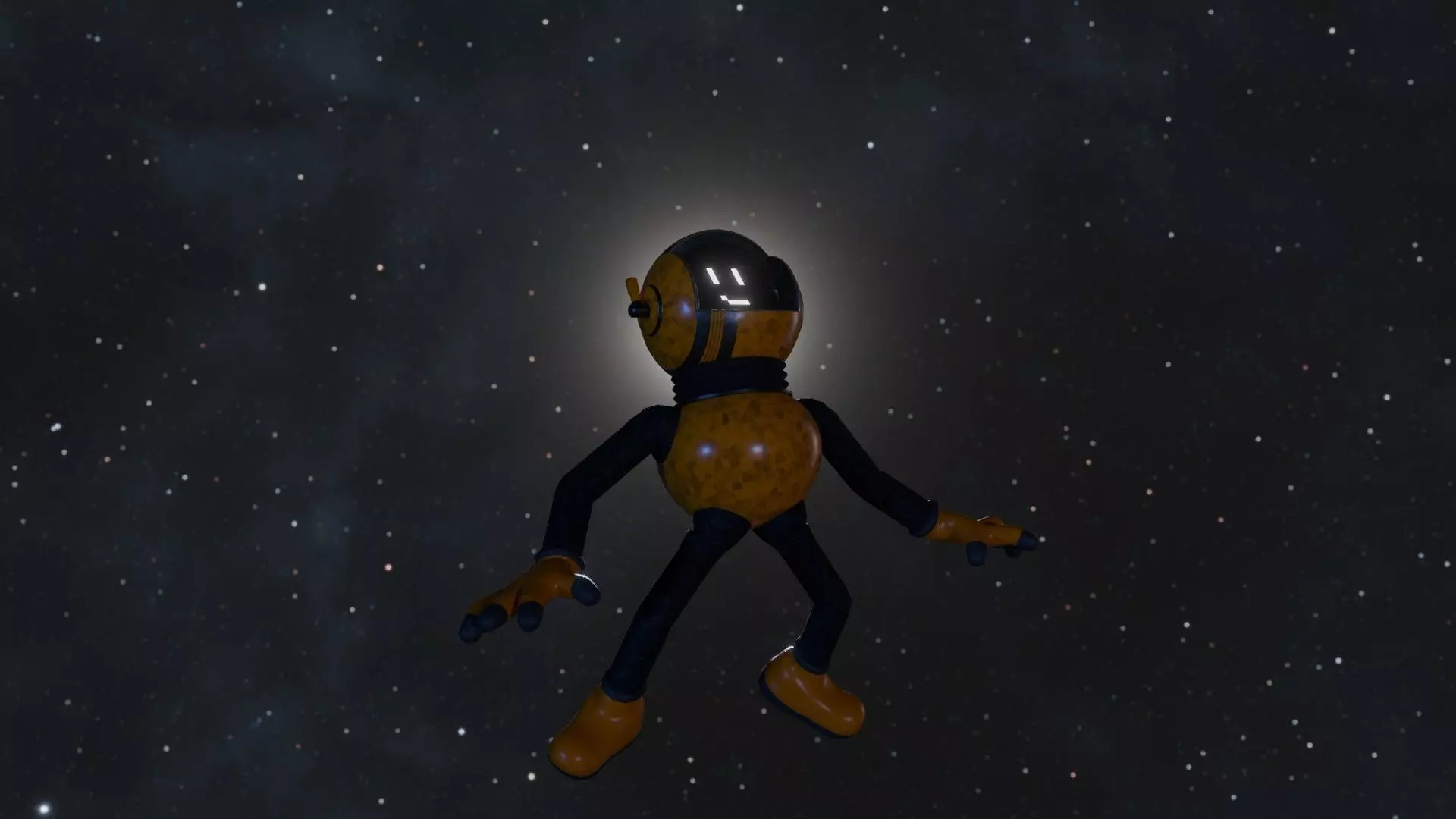 3D Lunar Space Robot Cartoon Low-poly 3D model_5