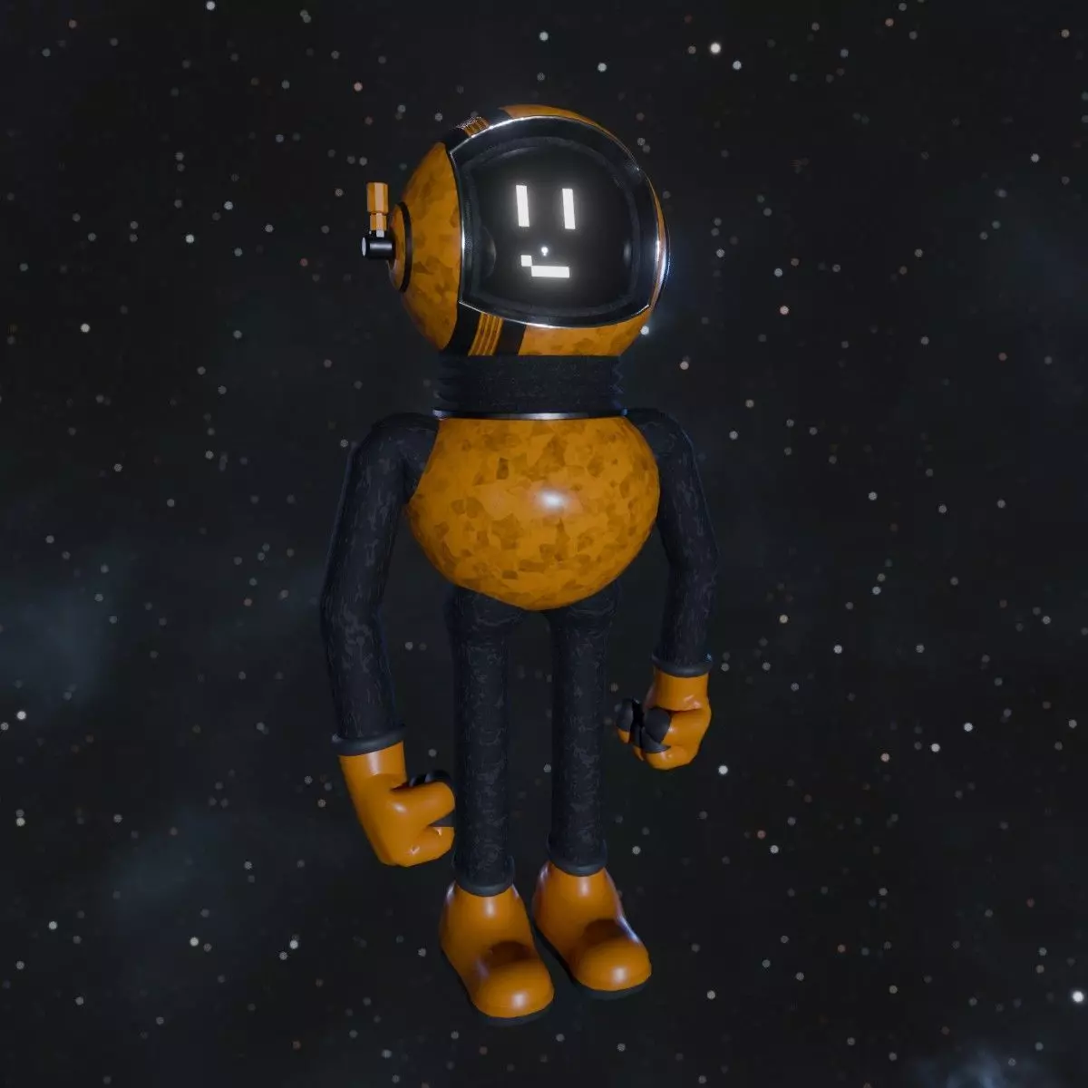 3D Lunar Space Robot Cartoon Low-poly 3D model_0