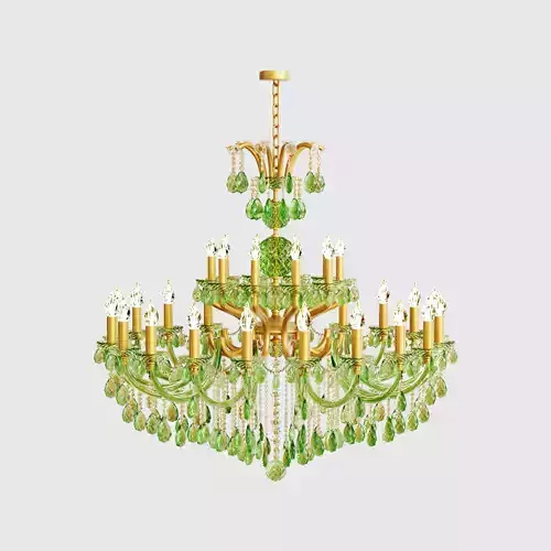 Green Glass Chandelier