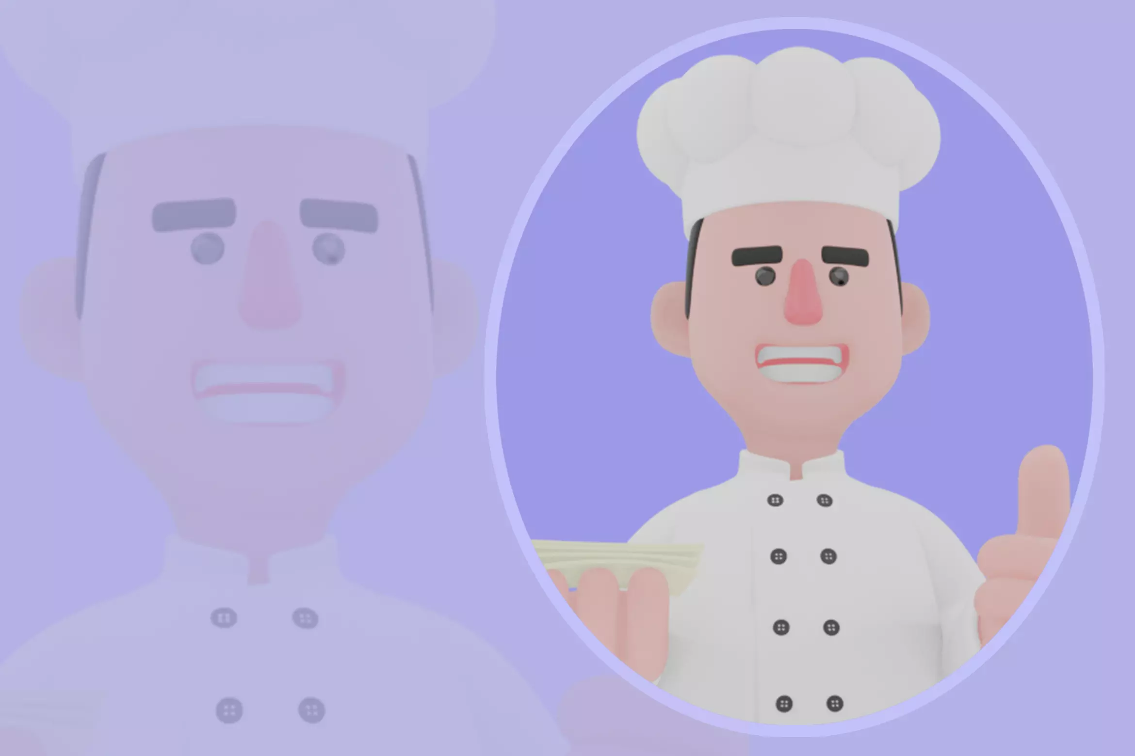 Stylized 3D Cartoon Chef - Happy Cook with Recipe and Thumbs Up 3D model