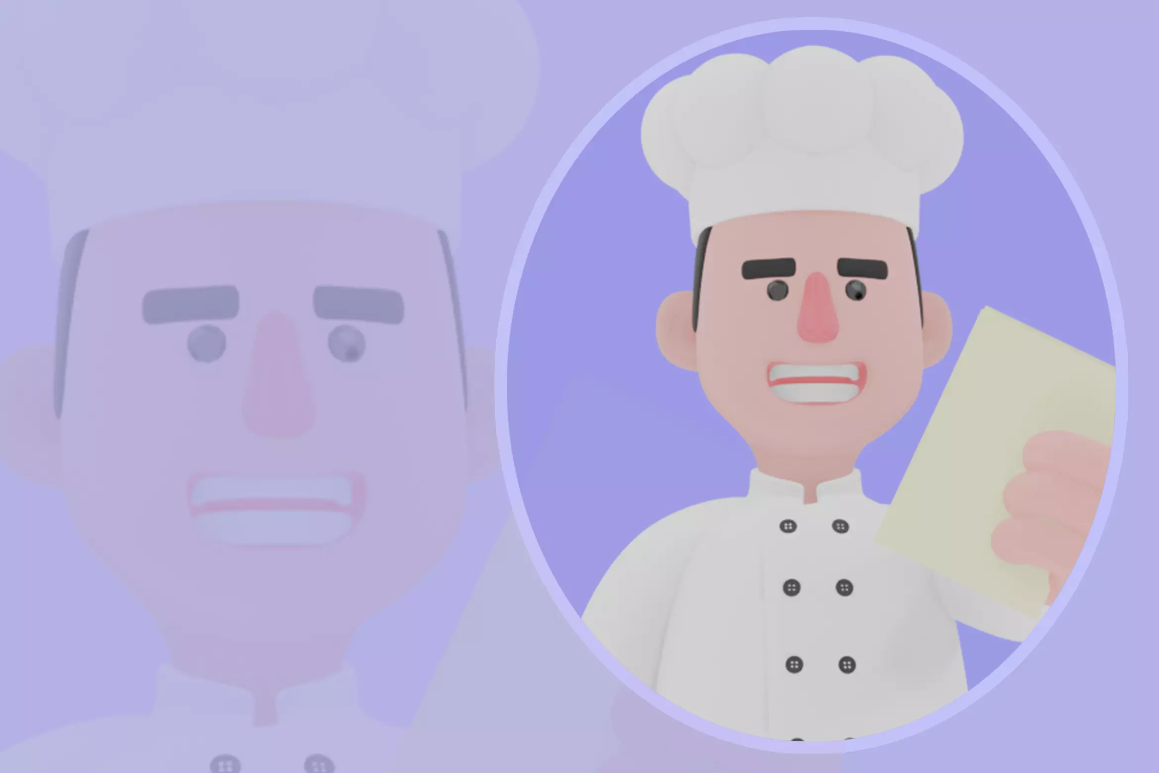 Stylized 3D Chef Character - Focused Cook Walking with Recipe 3D model
