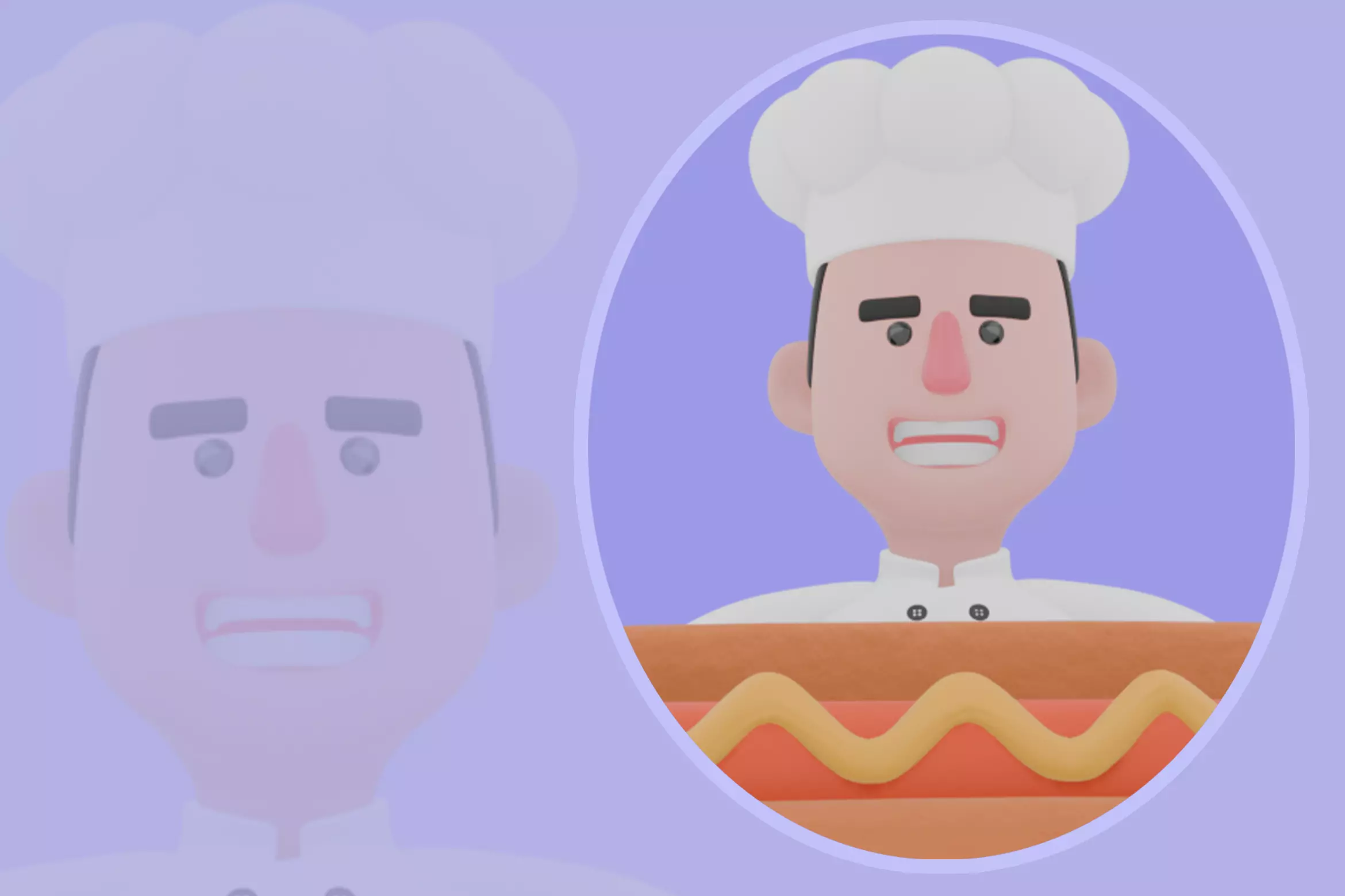 Stylized 3D Chef Character - Determined Cook Lunging with Recipe 3D model