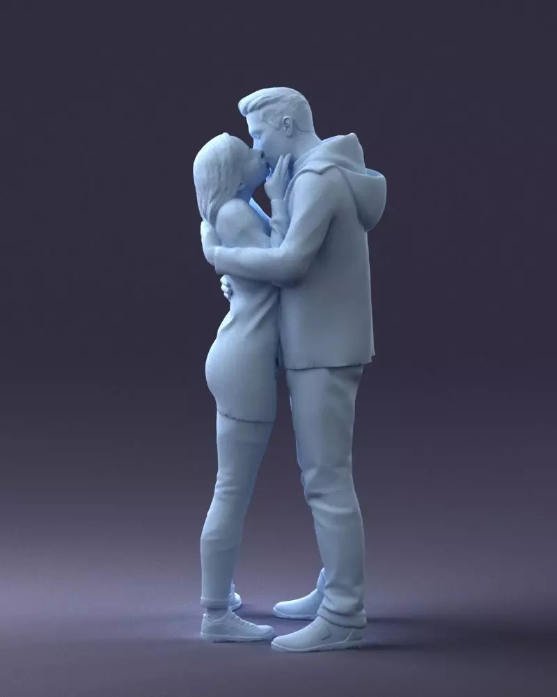 000286 Romantic Couple Kissing 0903 3D model_2
