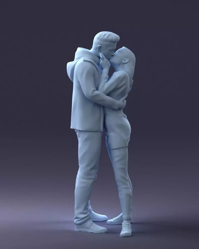 000286 Romantic Couple Kissing 0903 3D model_11