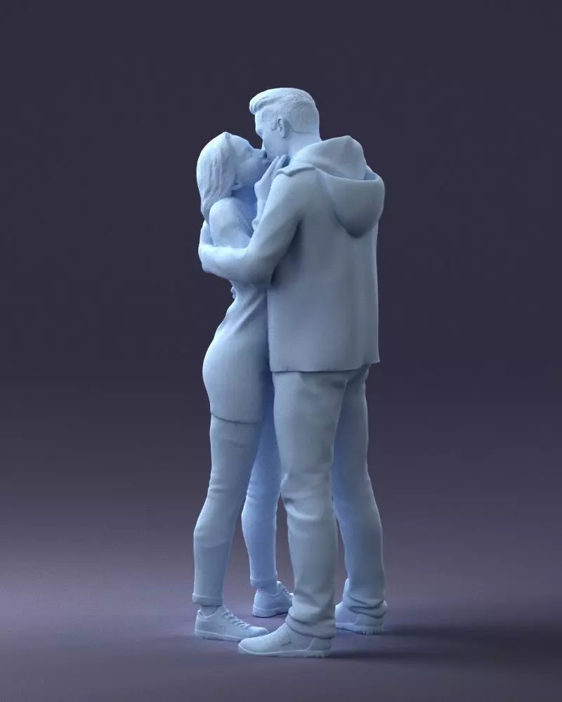 000286 Romantic Couple Kissing 0903 3D model_17