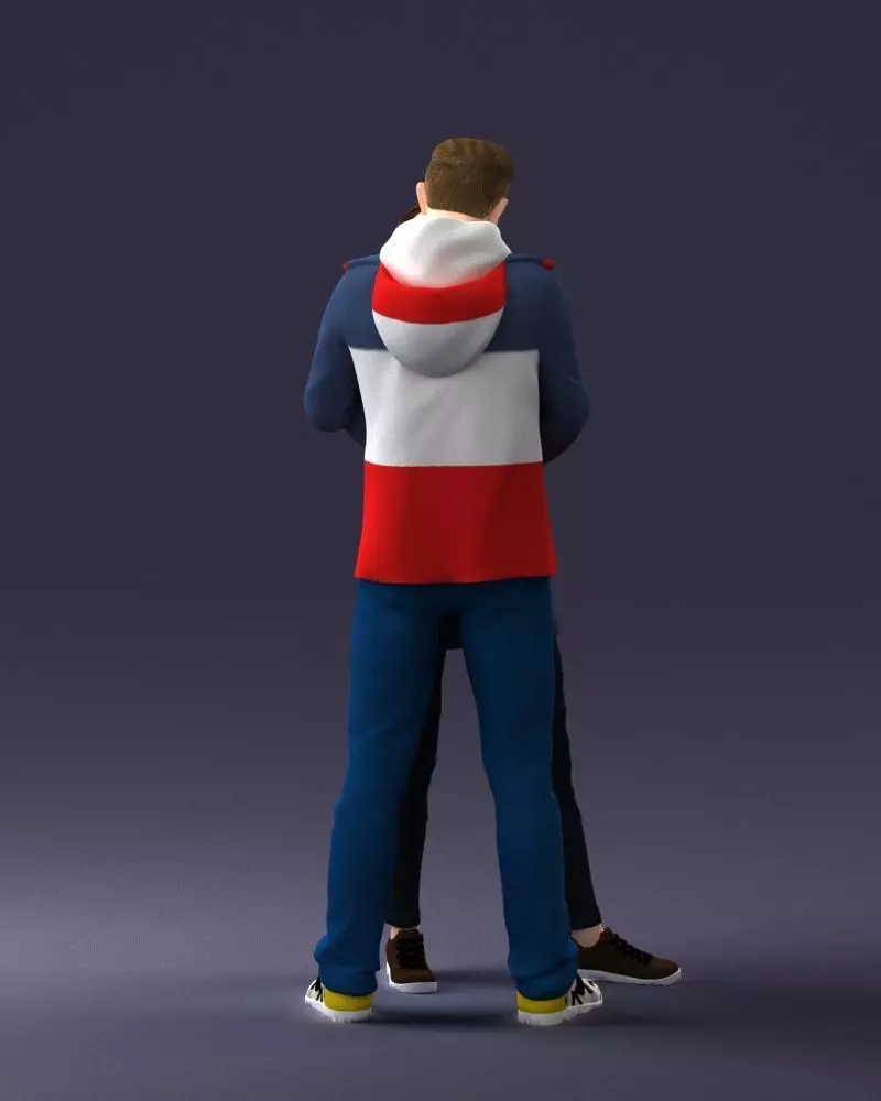 000286 Romantic Couple Kissing 0903 3D model_13