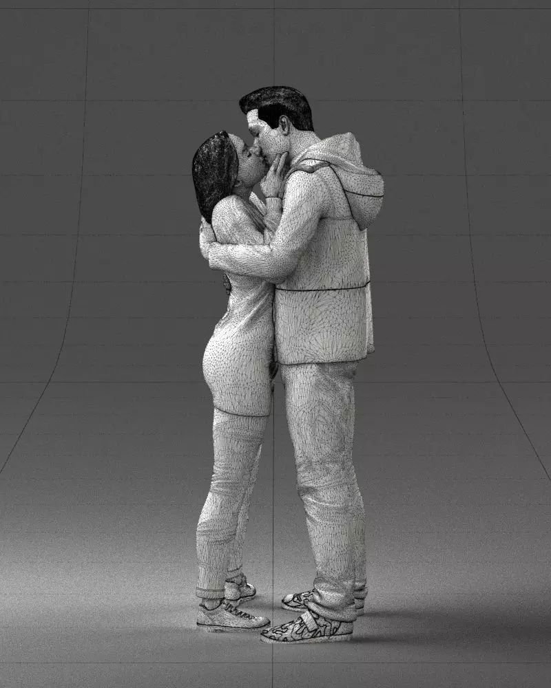 000286 Romantic Couple Kissing 0903 3D model_18
