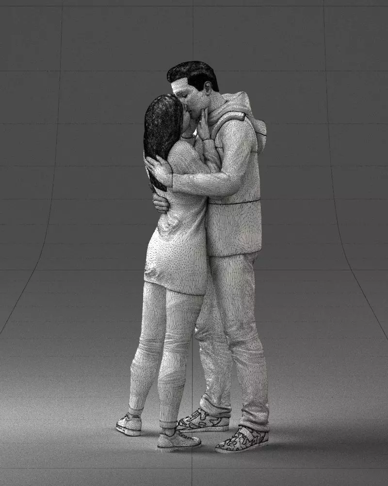 000286 Romantic Couple Kissing 0903 3D model_6