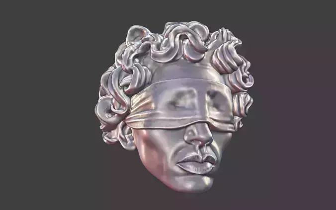 veiled masked male face ring