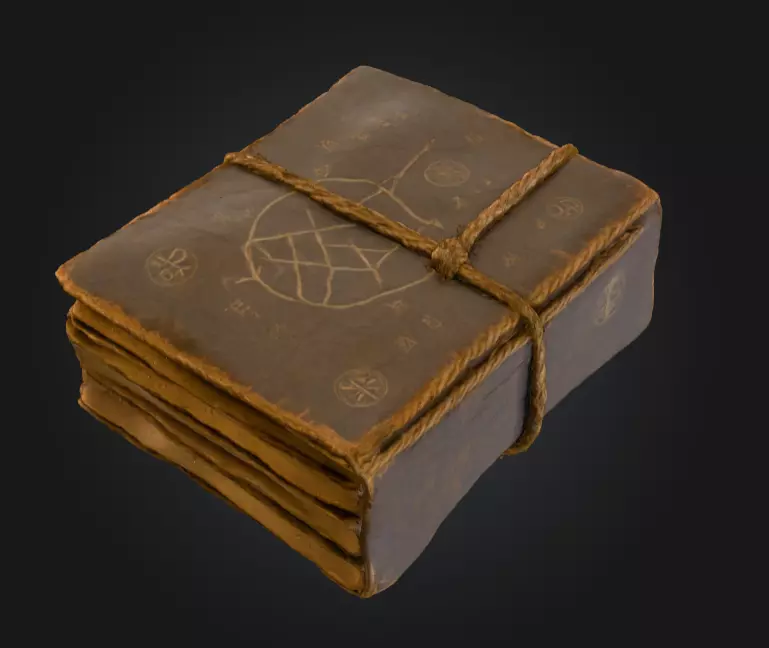 Grimoire Book Low-poly 3D model_4
