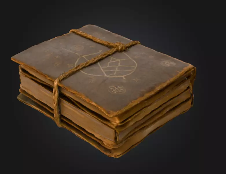 Grimoire Book Low-poly 3D model_5