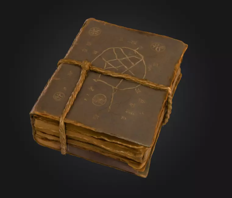 Grimoire Book Low-poly 3D model_0