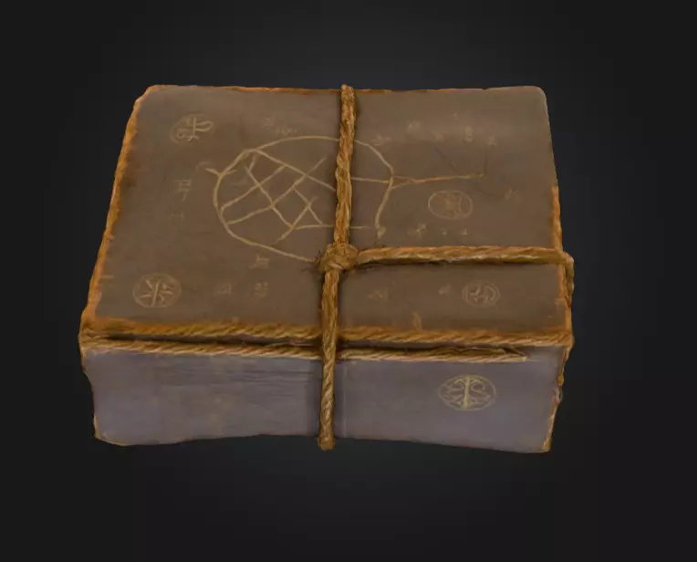 Grimoire Book Low-poly 3D model_6