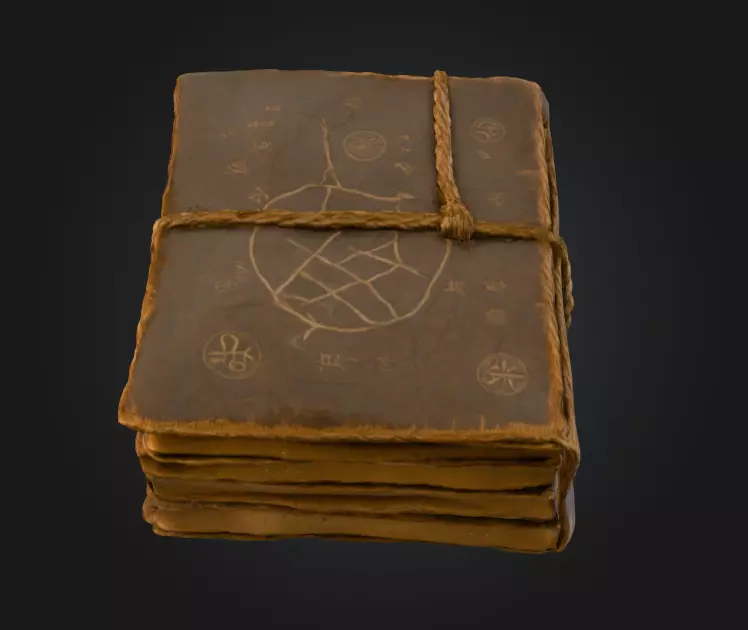Grimoire Book Low-poly 3D model_1