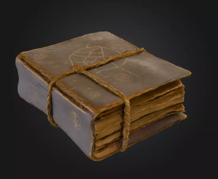 Grimoire Book Low-poly 3D model_2