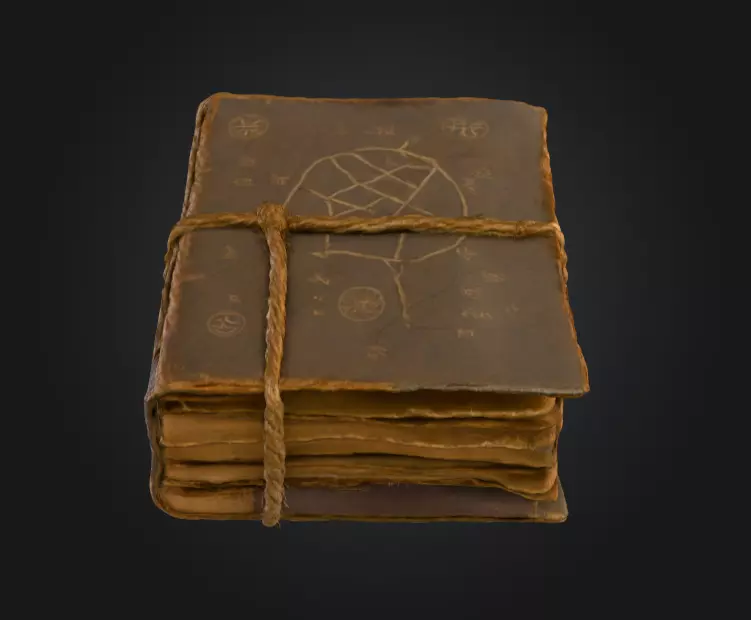 Grimoire Book Low-poly 3D model_3