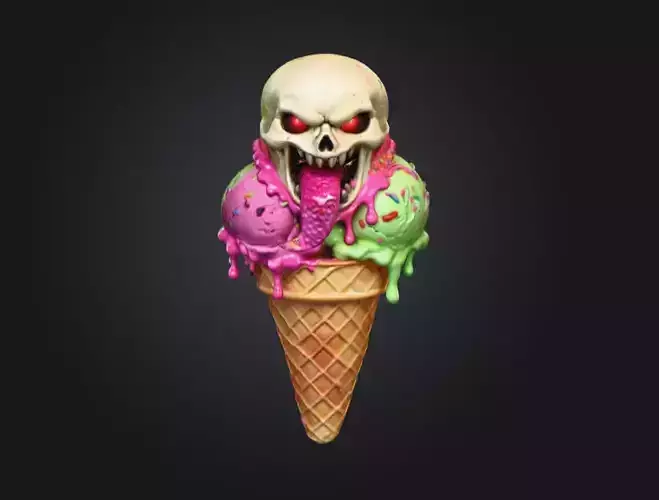 Demonic Delight Ice Cream Low-poly 3D model