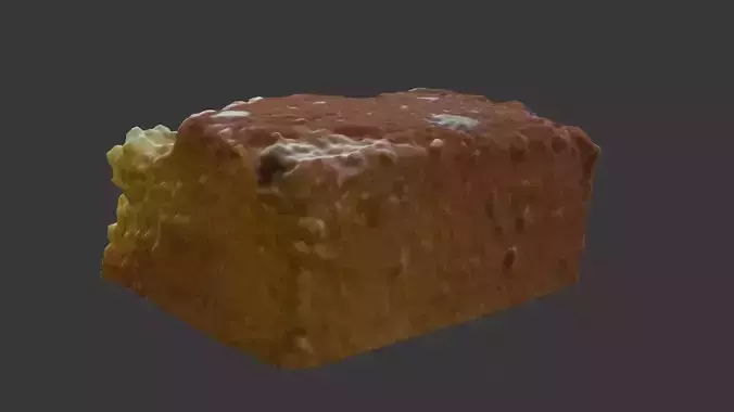 Fruitcake Slice Scan Low-poly 3D model 7