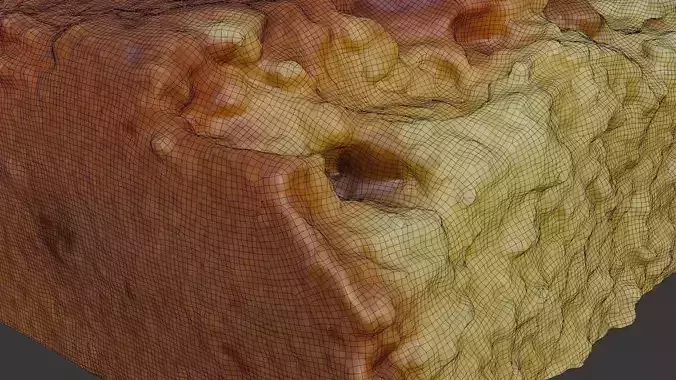 Fruitcake Slice Scan Low-poly 3D model 4