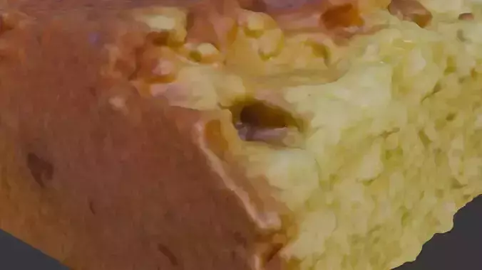 Fruitcake Slice Scan Low-poly 3D model 3