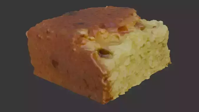 Fruitcake Slice Scan Low-poly 3D model 2