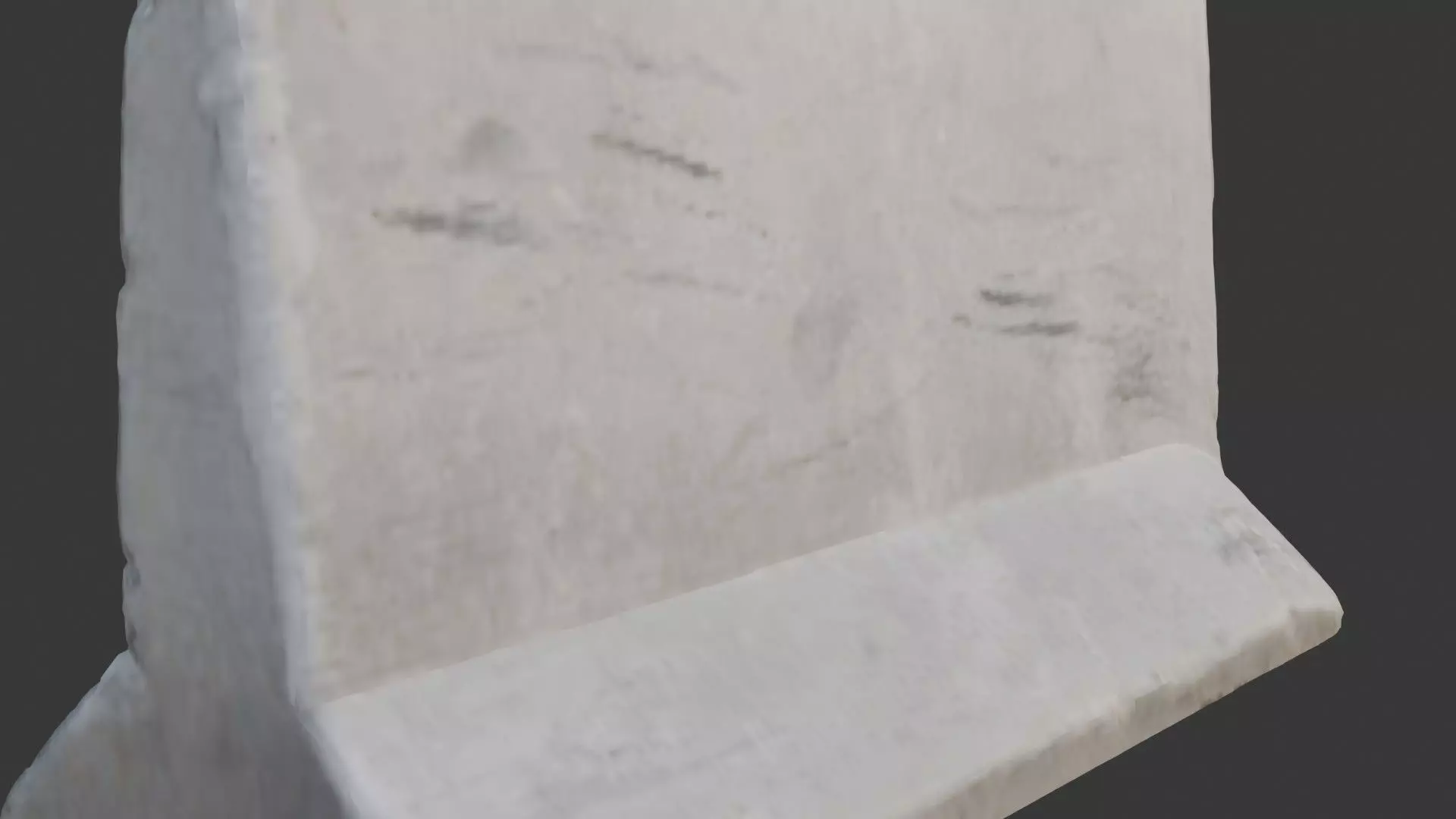 Concrete Jersey Barrier Scan Low-poly 3D model_2