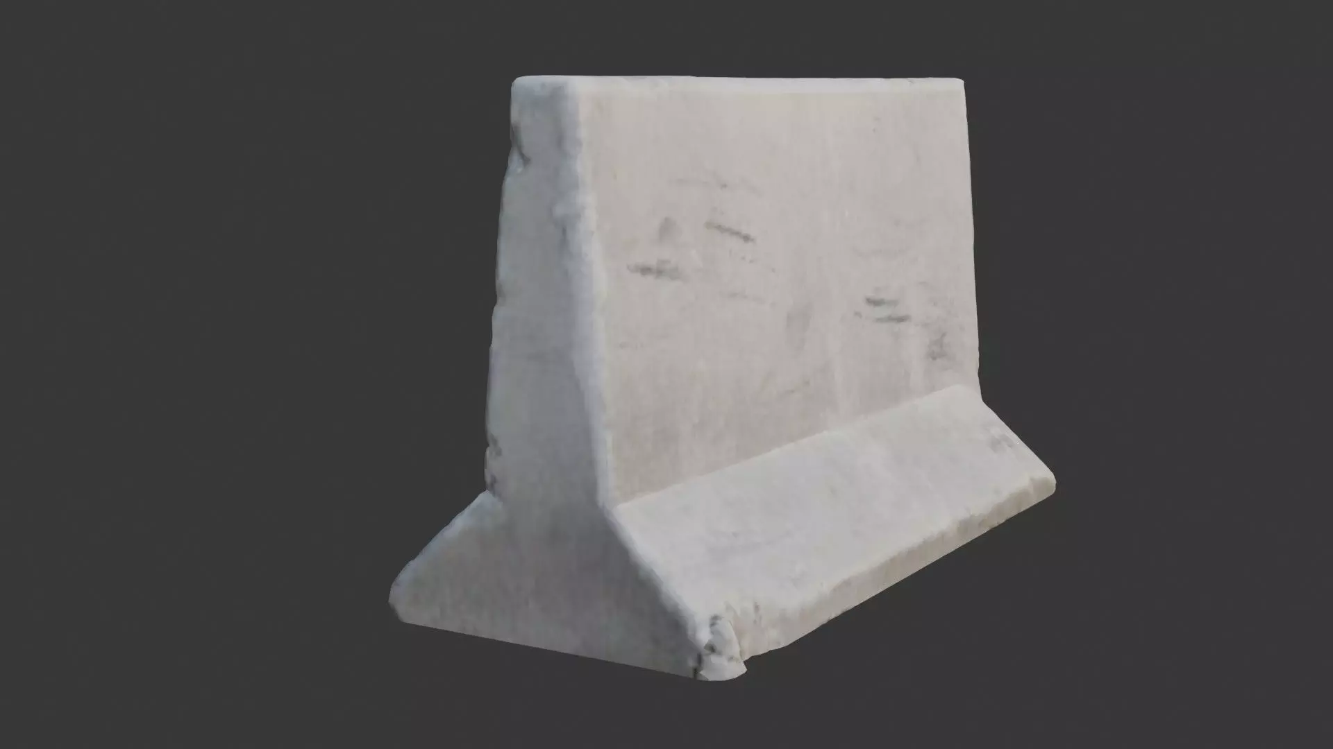 Concrete Jersey Barrier Scan Low-poly 3D model_4