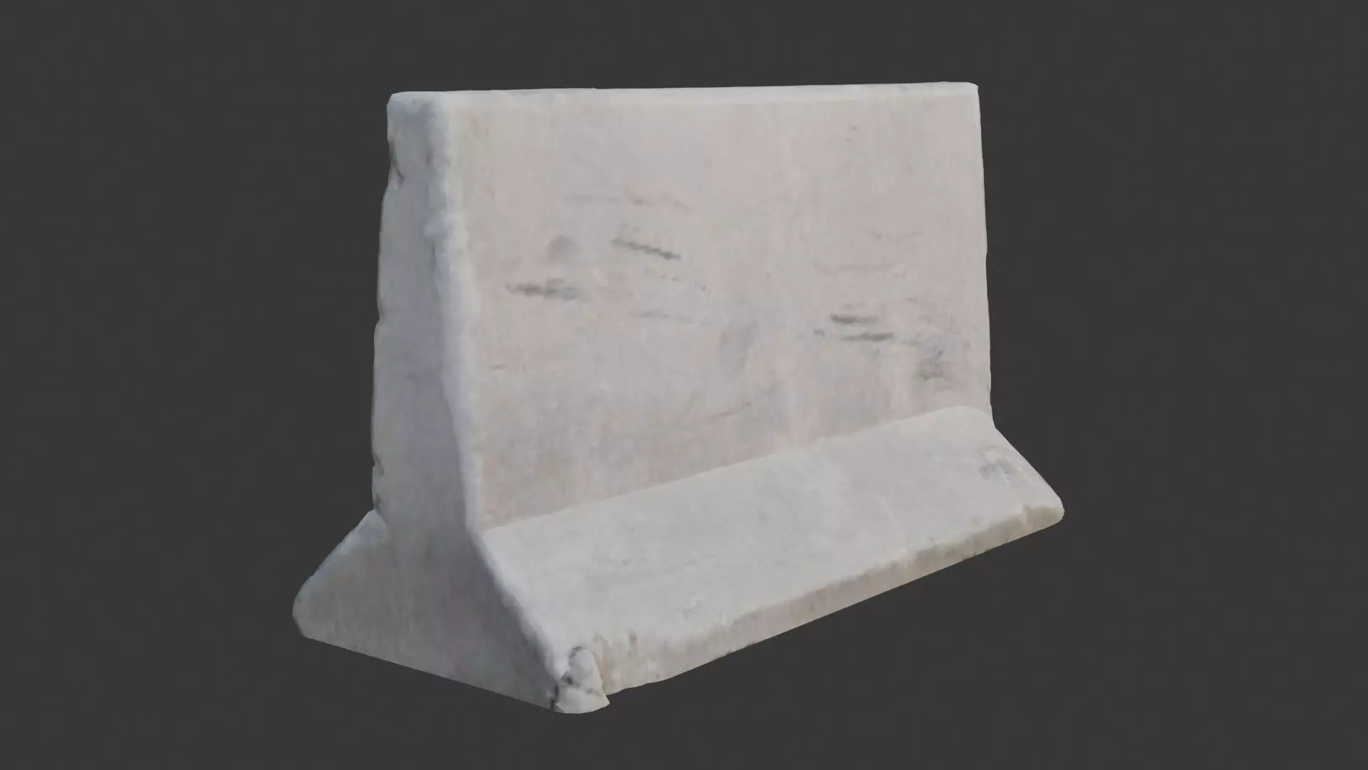 Concrete Jersey Barrier Scan Low-poly 3D model_1