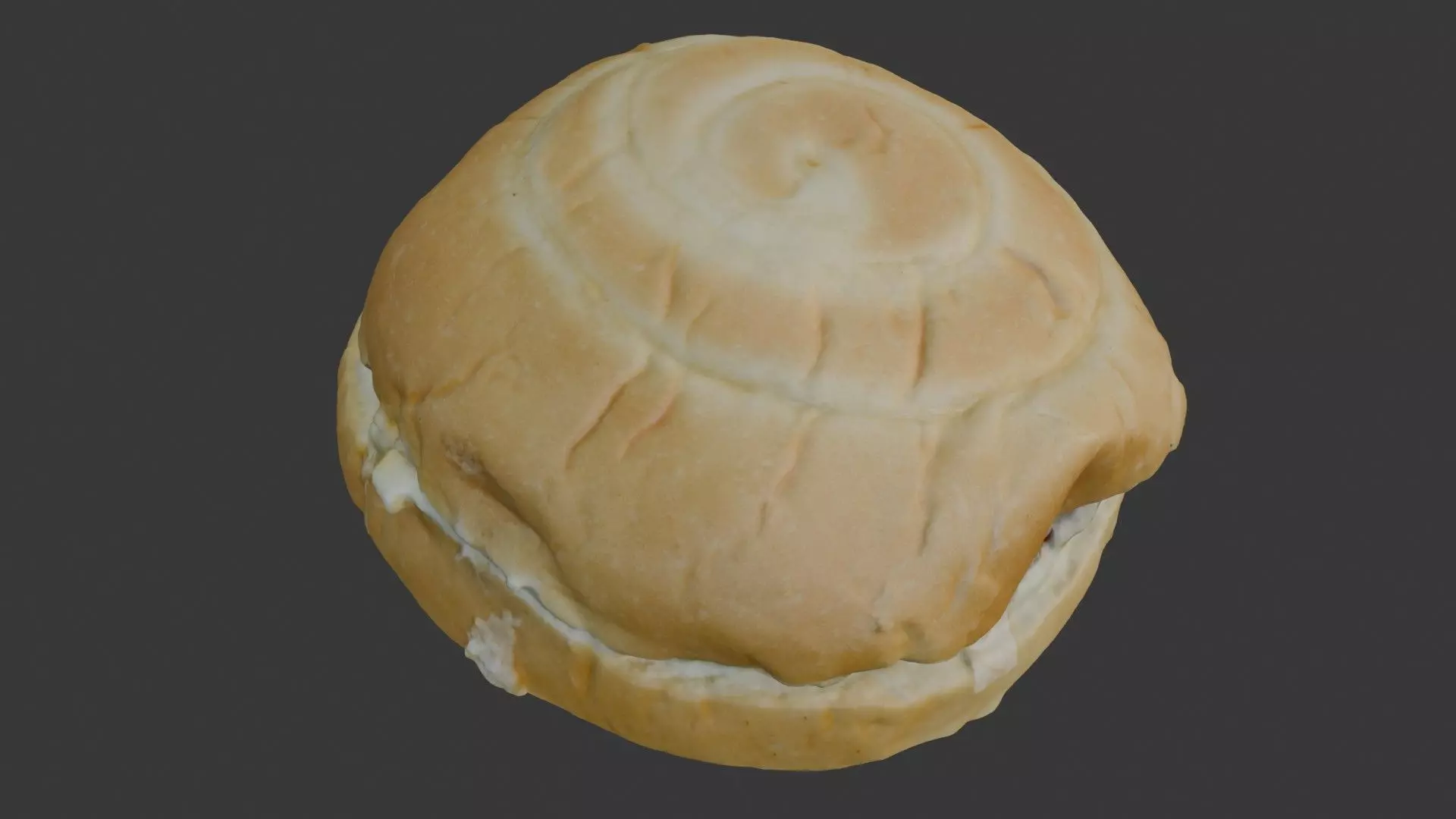 Filled Burger Bun Scan Low-poly 3D model_4