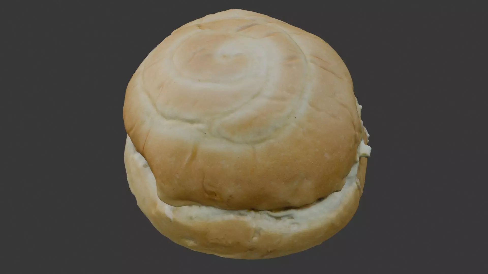 Filled Burger Bun Scan Low-poly 3D model_6