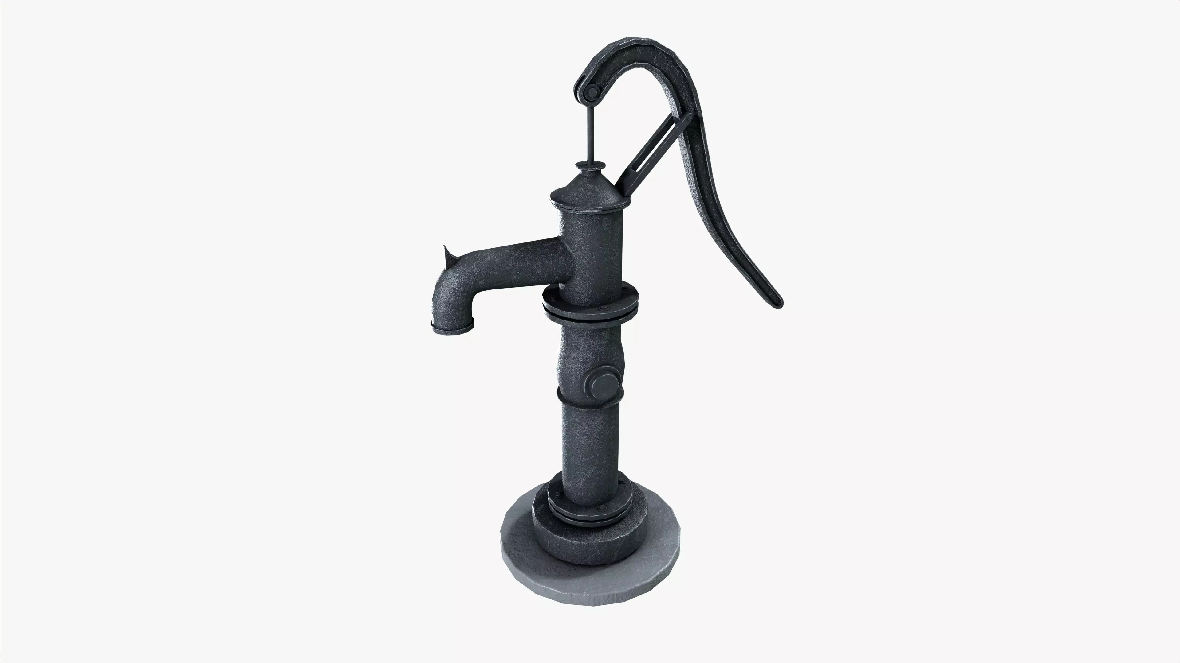 Water hand pump 3D model_2