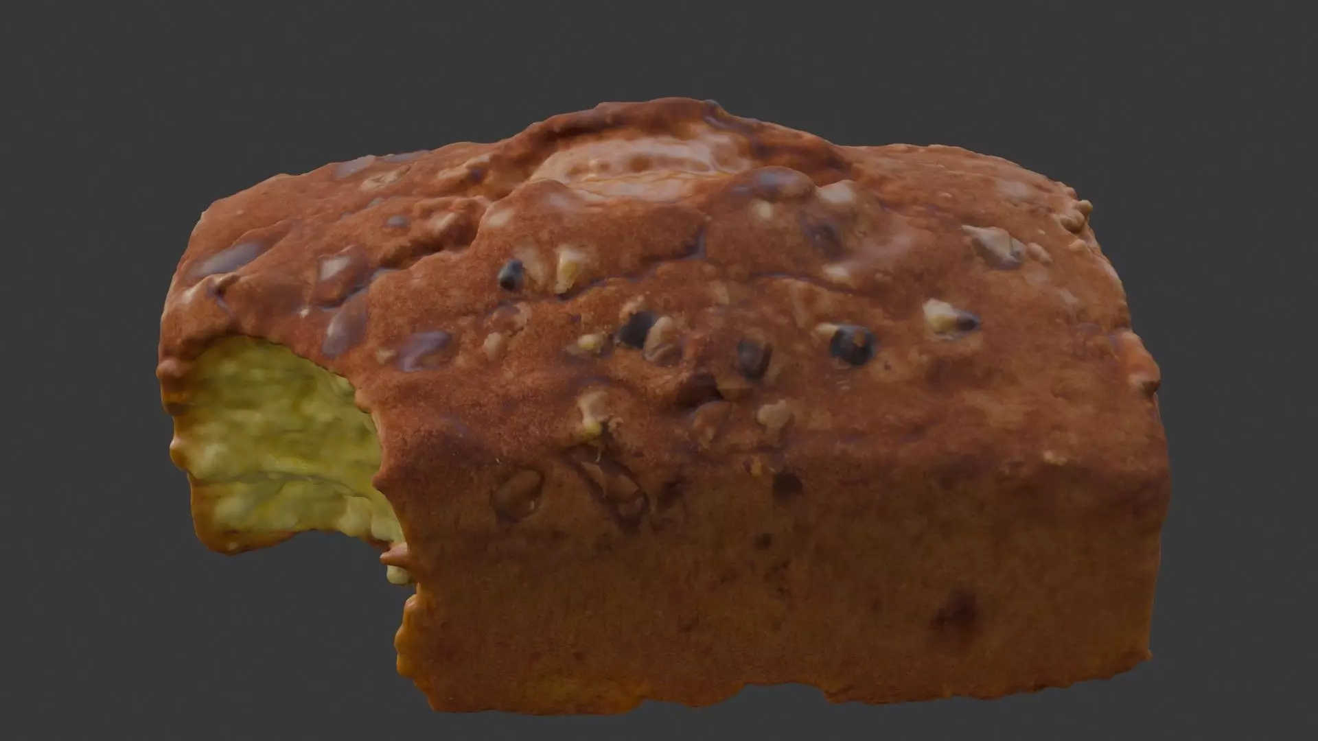  Bitten Nut Loaf Scan Low-poly 3D model_7