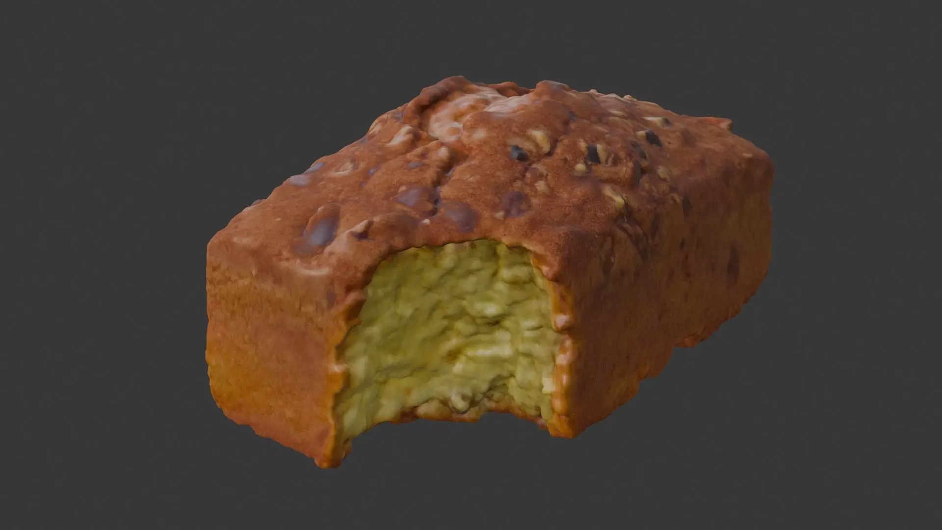  Bitten Nut Loaf Scan Low-poly 3D model_1