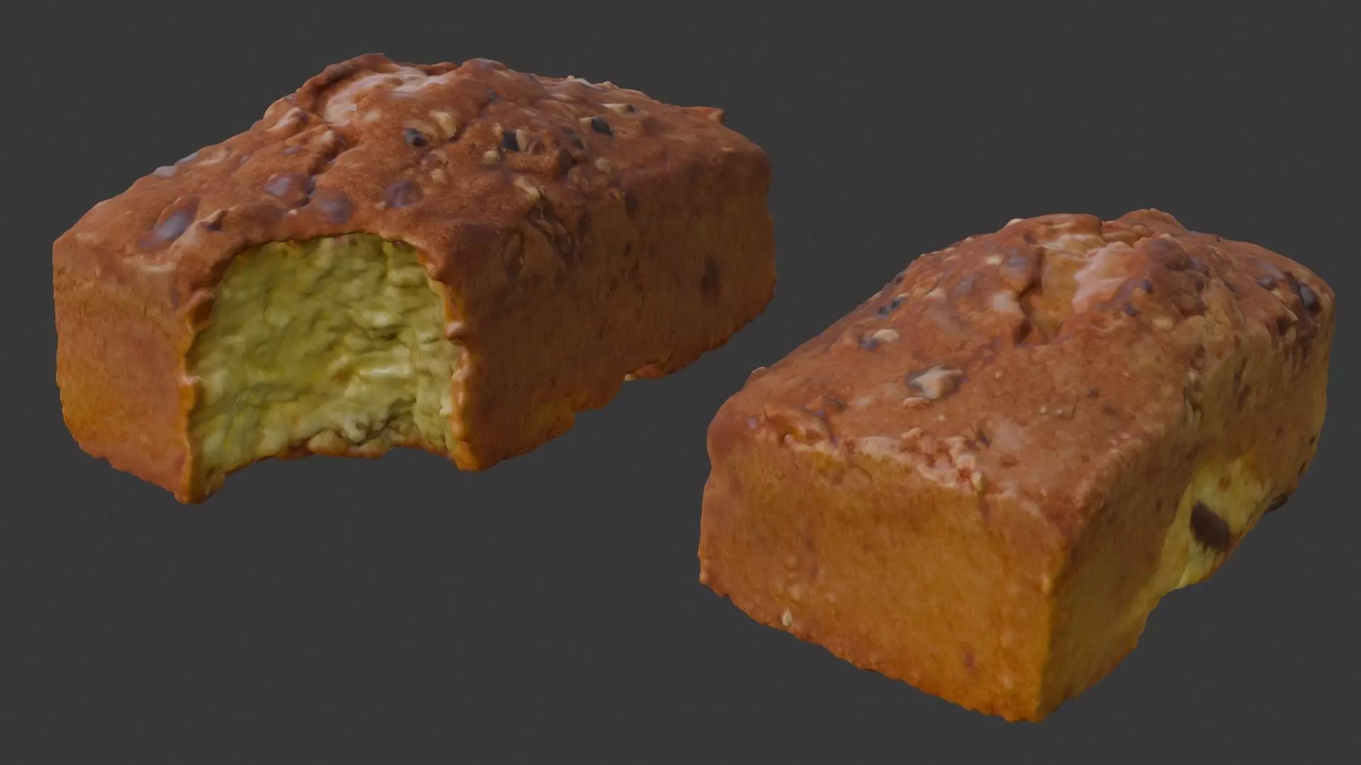  Bitten Nut Loaf Scan Low-poly 3D model_0