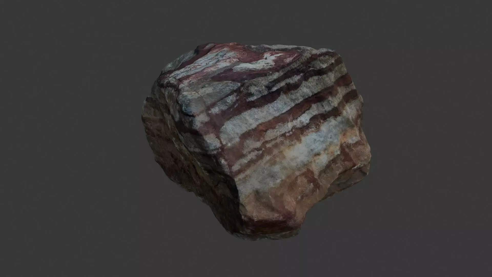 Layered Sedimentary Rock Scan Low-poly 3D model_4