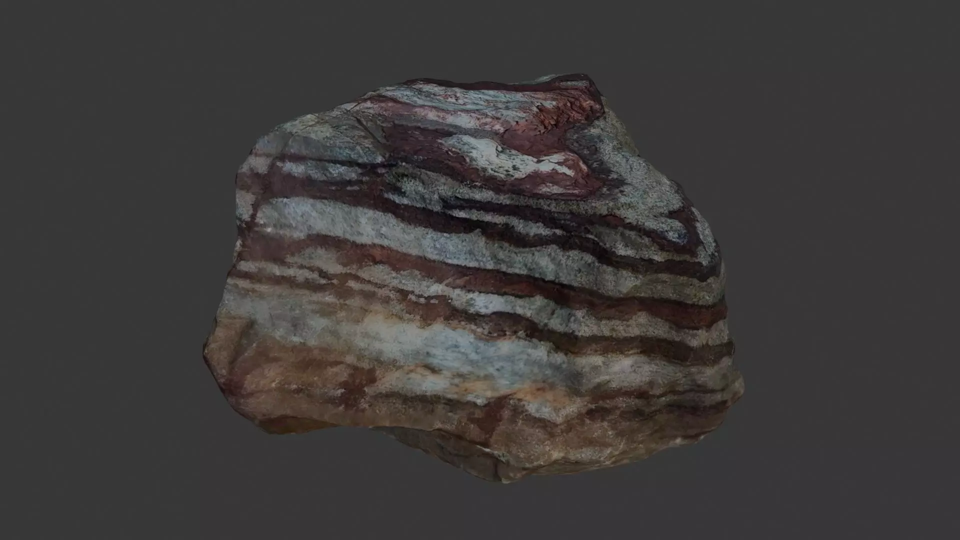 Layered Sedimentary Rock Scan Low-poly 3D model_1