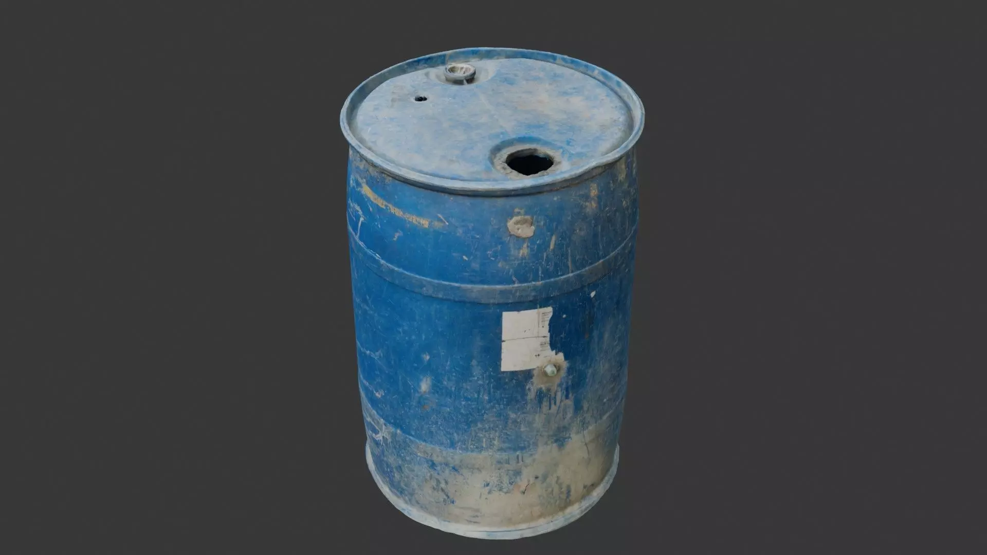 Dirty Plastic Barrel Scan Low-poly 3D model_7