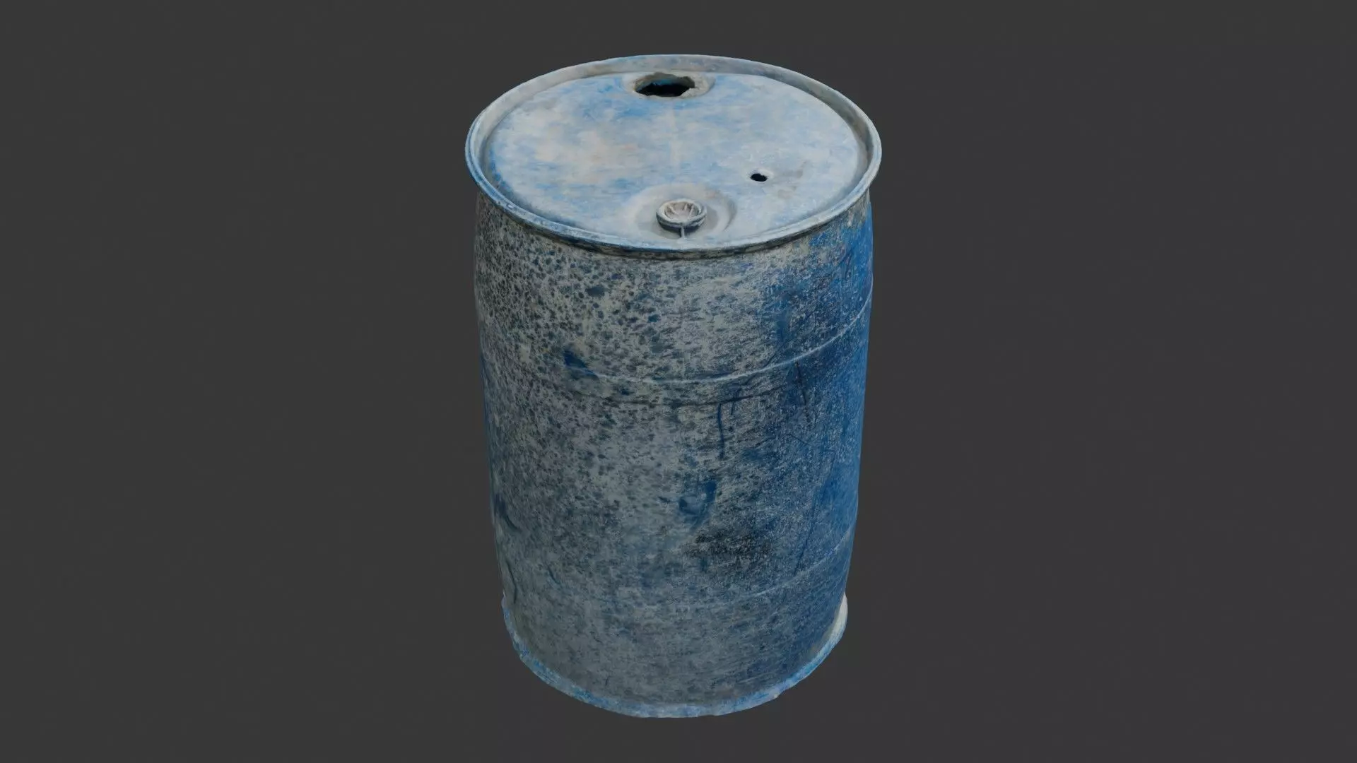 Dirty Plastic Barrel Scan Low-poly 3D model_4