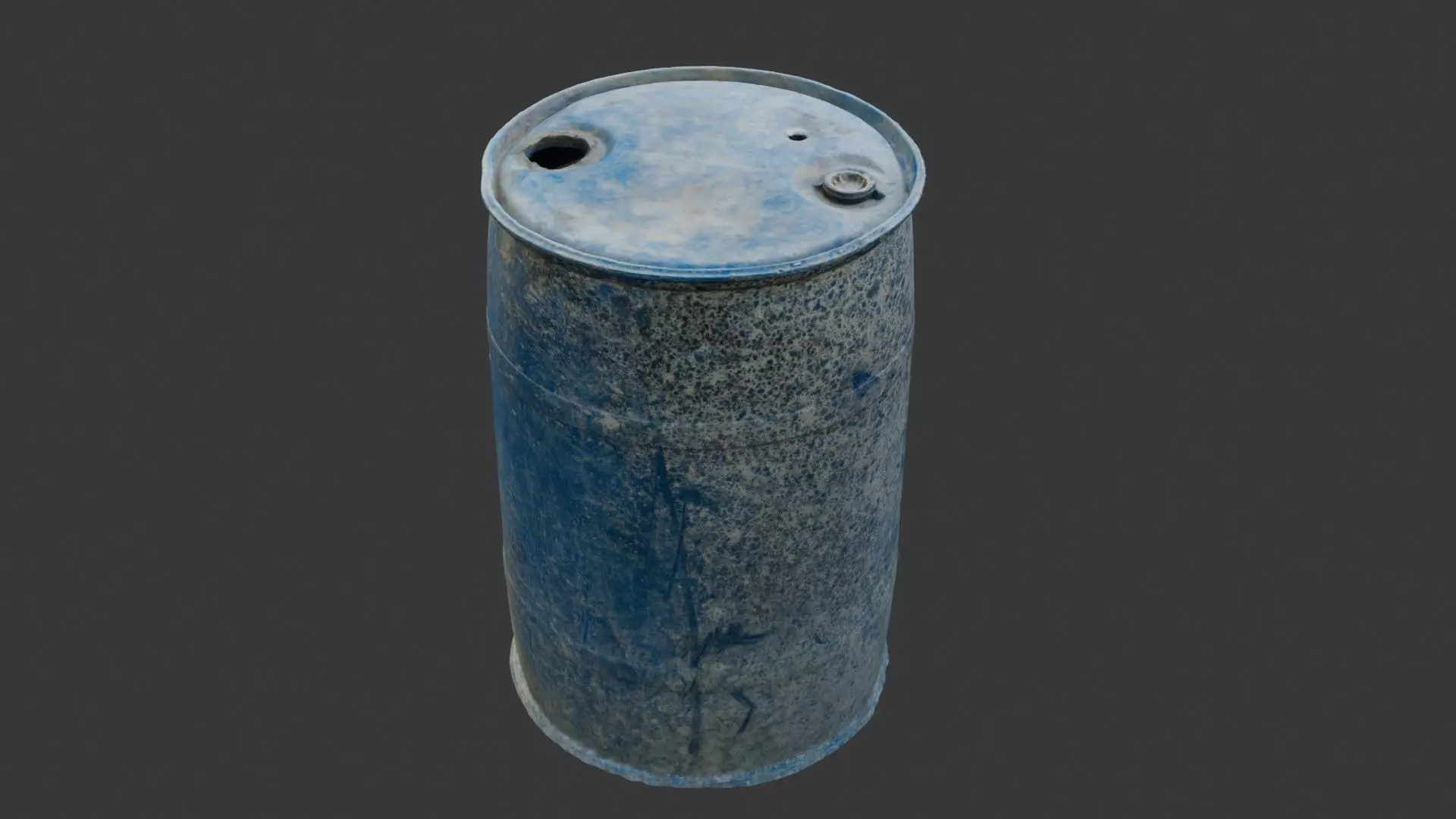 Dirty Plastic Barrel Scan Low-poly 3D model_5