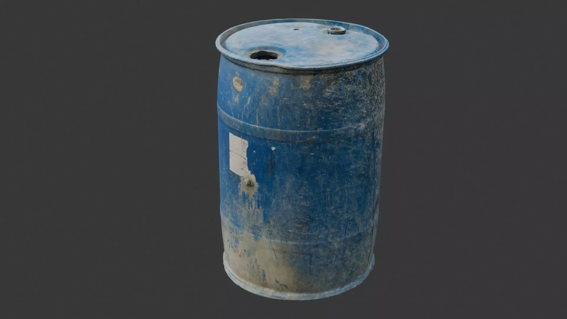 Dirty Plastic Barrel Scan Low-poly 3D model_6